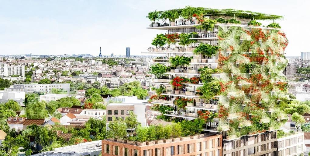 vue d'artiste de projet d'immeuble végétalisé par la société topager