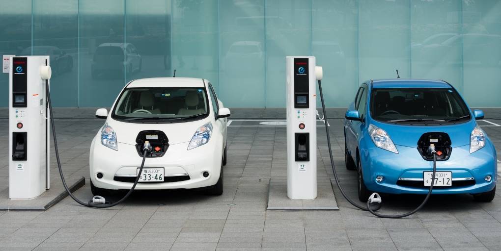 des voitures électriques en train de recharger leurs batteries