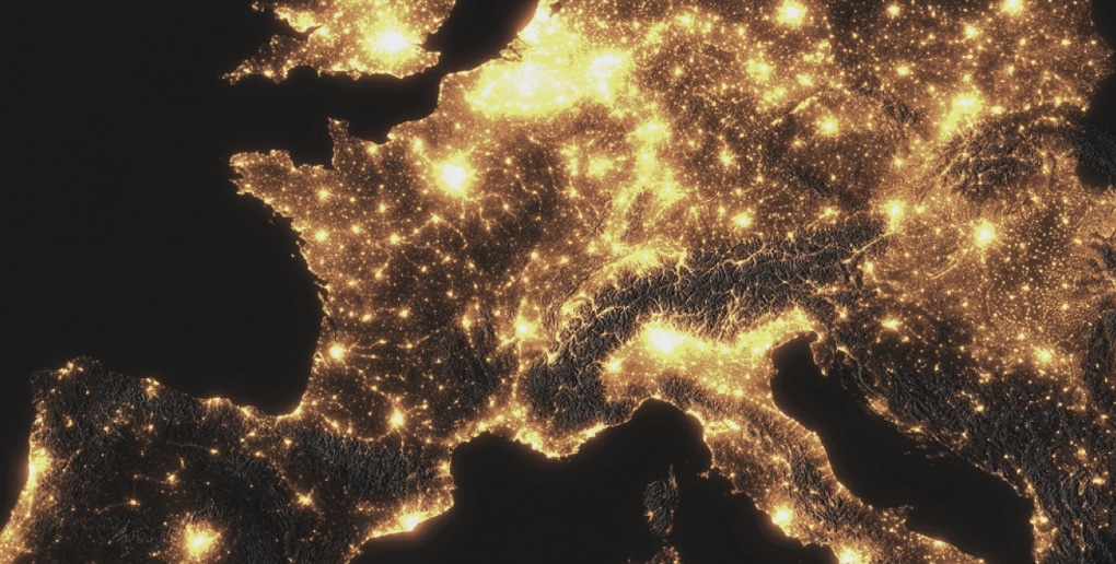 pollution lumineuse en europe