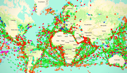 carte trafic maritime mondial