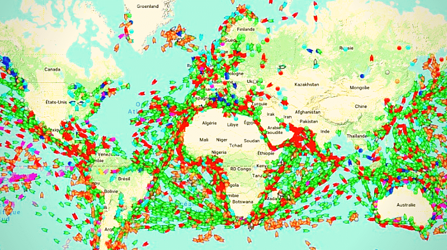 carte trafic maritime mondial