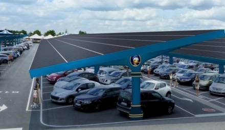 projet ombrirères photovoltaïques parking disney