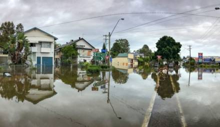 Rues inondées à Lismore