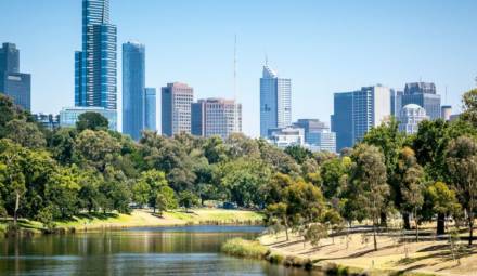 Vue de Melbourne depuis la rivière Yarra