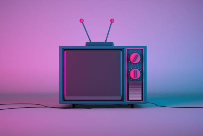 Image pop et colorée d'un téléviser